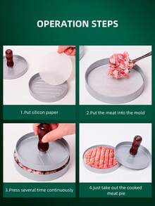 1 pieza Molde para hamburguesas, herramienta y accesorio de cocina, adecuado para fiestas, reuniones, comidas familiares y hamburguesas caseras