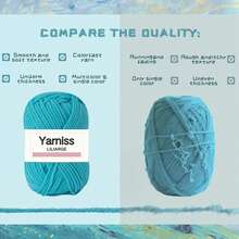Crochet Kits For Beginners Adults, Crochet Starter Kit With Ergonomic Crochet Hooks Set 2-10mm, 16 Colour Crochet Yarns, Travel Crochet Kit Compact & Portable, Large Knitting Bag Yarn Storage - 霧霾藍 - 查看 5