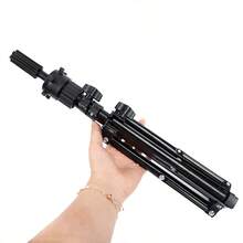 可调节可折叠金属三脚架头架，升级版可调节假发支架三脚架，美容美发培训用人体模特支架 - 黑色 - 查看 3