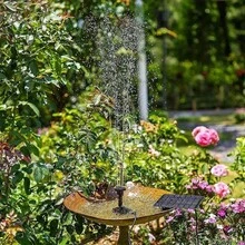 1.2W Solar Fountain Pump For Bird Baths, With Independent Solar Panel, Upgraded Solar Water Pump, With 3m Long Cable And 8 Nozzle Attachments, Suitable For Bird Baths, Outdoor Ponds, Courtyard Gardens And Aquariums, Black - 黑色 - 查看 2