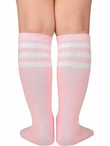 Calcetines de fútbol para niños y niñas - Morado - Ver 3