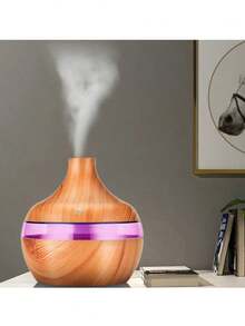 Difusor de aroma USB, 7 modos de luz LED, umidificador de aromaterapia com textura de madeira, umidificador de mesa silencioso com grande capacidade, presente ideal para amigos, familiares e mulheres - adiciona conforto e estilo à sua casa