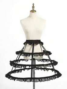 قطعة واحدة تنورة داخلية للنساء بيضاء وسوداء مناسبة لجميع المواسم، تنورة داخلية قصيرة، تنورة داخلية منفوشة، تنورة داخلية لولوليتا، تنورة داخلية ضخمة وفخمة لفستان الزفاف، تنورة داخلية شيفون ثلاثية الحلقات، تنورة داخلية خماسية الحلقات مفتوحة الشق، تنورة داخلية قفص متعددة الطبقات مدعمة بعظام فولاذية، تنورة داخلية باروك وروكوكو قابلة للتعديل، مناسبة للهالوين والزفاف والحفلات وتنكر الملابس الخريفية للنساء - متعدد الألوان - مشاهدة 9