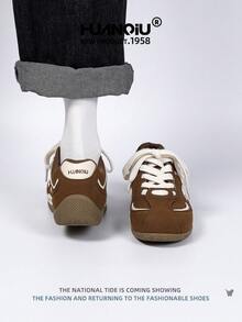 HUANQIU 2025新款男鞋男士滑板鞋一双时尚休闲高帮透气居家办公户外运动鞋多功能轻便舒适德迅鞋赛车鞋休闲鞋跑步鞋棕色四季鞋 - 棕色 - 查看 8