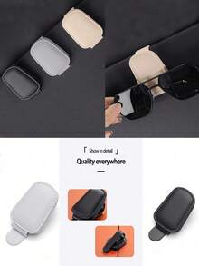 1pc On-Board Eye Clip, Multi-Functional Car Sunglasses Holder, Sun Visor Car Glasses Holder, Car Sunglasses Box And Multi-Functional Storage Clip, Magnetic Sunglasses Clip, Bill Clip, Sun Visor Sunglasses Storage Device For Car Use