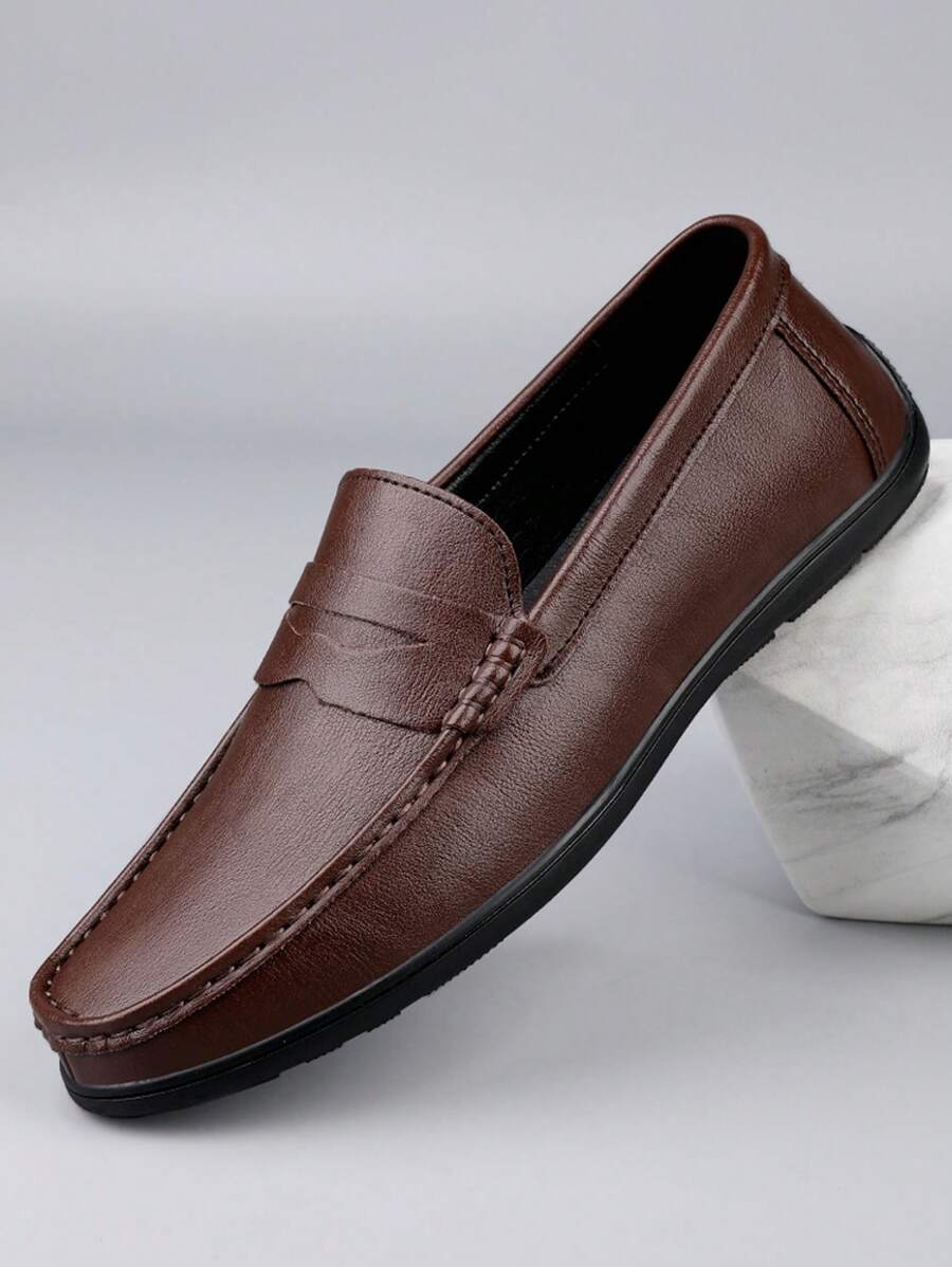 男士休闲商务乐福鞋，时尚百搭透气一脚蹬舒适平底驾车鞋