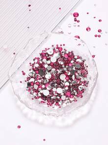2MM-6MM, 5 Sizes Mix, 2000pcs/Pack, Non-HotFix, Multi Colors, Glue On Round Flatback Crystal Rhinestones Gems Jewelry Beads DIY Diamond Design Accessories Glitter Decal Decorations For Phone Cover,Clothes,Bag,Shoes, Handicraft Products.