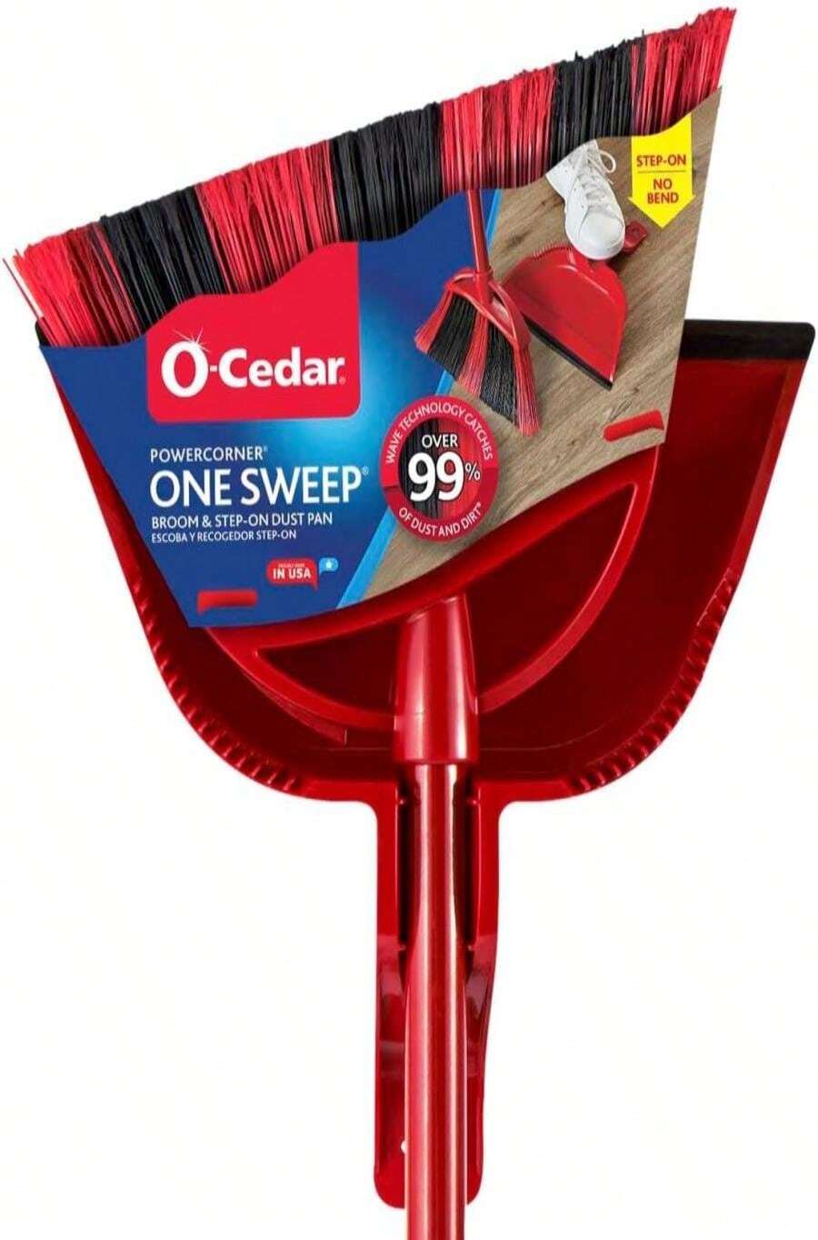 O-Cedar Pet Pro Broom With Step-On Dustpan | Remove 99% With One Sweep | DustPan Removes 3 Times More Pet Hair | Quiet Cleaning Tool For Cat And Dog Owners - 黑色 - 查看 1