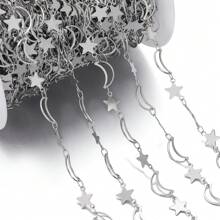 1米/39.37英寸不锈钢链镂空月亮珠链DIY手链项链珠宝制作材料 - 鏈條 - 查看 8