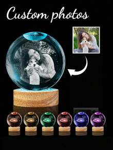 个性化3D水晶照片，捕捉难忘瞬间 - 4种款式，可定制水晶照片，激光雕刻玻璃立方体，送给情侣、男女朋友、家人和朋友的独特礼物 - 完美适用于圣诞节、个性化生日、周年纪念日、婚礼和浪漫场合，家居装饰，点缀您的家，纪念品，可重复使用，可爱，高品质，办公装饰，优雅生活，永恒的爱 - 彩色 - 查看 13