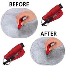 2025 New 1pc Car Window Breaker Multi-Function Mini Safety Hammer - Essential For Emergency Escape. Made Of High-Strength Material, Compact Design, Powerful Function. Easily Break The Window, Quickly Cut The Seatbelt, Provide Reliable Protection In Emergency Situations. Mini Keychain Design, Convenient To Carry.