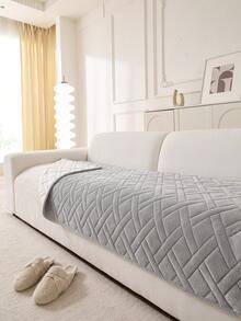 1 pieza Funda de sofá de terciopelo de leche con relieve ultrasónico estilo bohemio, de tela suave y aterciopelada, antideslizante, apta para todas las estaciones, fácil de limpiar y lavar a máquina, se ajusta a sofás de 1, 2, 3 y 4 plazas y seccionales, perfecta para la decoración del hogar en la sala de estar, oficina, dormitorio y exteriores
