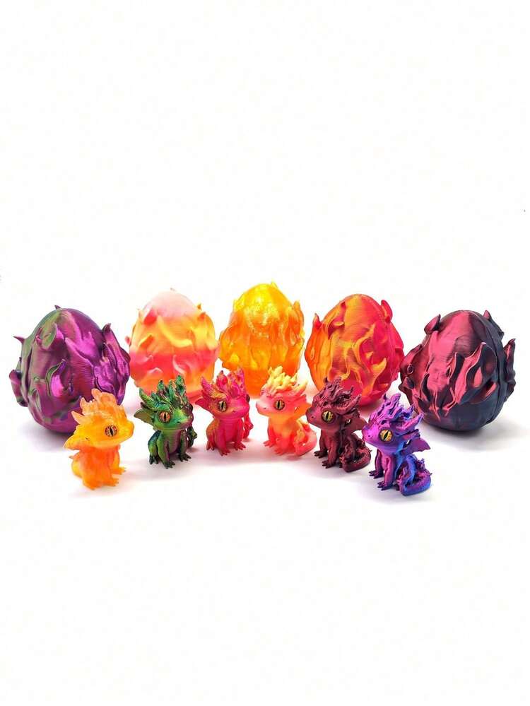 1pc 3D Printed Crystal Element Dragon Egg Set, Realistic Dragon Egg That Can Be Opened, Comes With Dragon Models, Creative Model Decorations, Very Suitable For Home And Office Decoration, Is The Best Toy Model Set For Men, Christmas Gift - Elemental Dragon Egg - View 4