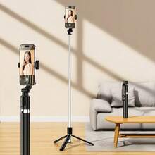 40-Inch Extendable Phone Selfie Stick, Professional Ground Tripod, Intelligent Smartphone Tripod With 360° Rotation, Stable Anti-Shake Handheld Monopod, Perfect For Travel, Outdoor Vlog, Live Streaming, And Summer Holiday Activities - Black - View 2