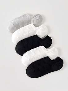 5双装女士蝴蝶结中筒袜，舒适透气，四季皆宜，颜色随机搭配 - 彩色 - 查看 5