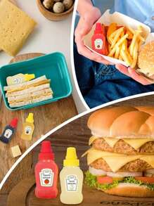 8 piezas/4 piezas/2 piezas Botellas de exprimido multiusos para la cocina, ideales para salsas, condimentos y hornear - Incluye boquillas blancas, rojas y ámbar, dispensador de condimentos | Utensilios de cocina modernos | Material translúcido, botella exprimible para salsa de soja - Multicolor - Ver 11