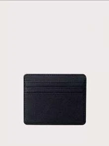 1pc Minimalist Wallet, Unisex Business/Credit Card/ID Holder, Ultra-Thin Compact Wallet, PU Leather Card Case - Black - View 4