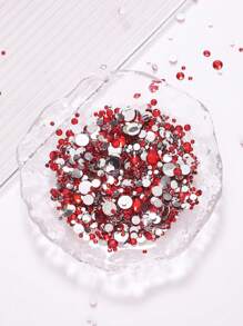 2MM-6MM, 5 Sizes Mix, 2000pcs/Pack, Non-HotFix, Multi Colors, Glue On Round Flatback Crystal Rhinestones Gems Jewelry Beads DIY Diamond Design Accessories Glitter Decal Decorations For Phone Cover,Clothes,Bag,Shoes, Handicraft Products.