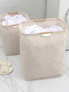 1个可折叠洗衣篮，配有大号或小号木柄，适用于浴室、客厅和洗衣房存放衣物、T恤、衬衫等物品。多功能洗衣篮、洗衣篮、浴室收纳篮、脏衣篮、收纳篮、可折叠洗衣篮。 - 淺灰色 - 查看 10