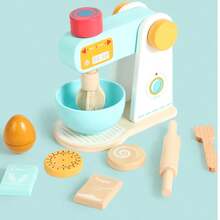 Wooden Play Kitchen Toy Set - Realistic Coffee Machine, Teapot, Cookware, Educational Building Blocks Toys For Children - Multicolor - View 16