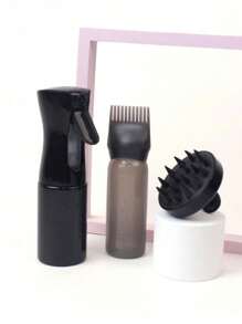 3 套护发套装、喷雾瓶、发根梳、涂抹设备、染发瓶 - 头发涂抹瓶和头皮按摩梳、缓解压力和促进头发生长的头皮按摩器、男女淋浴刷、返校、旅行度假必需品、女士发饰、光滑后梳、理发配件、吹风机