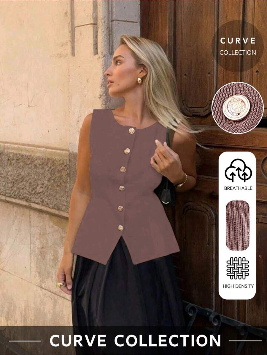 Blusa de punto talla grande para mujer, suave, cómoda y con estilo, chaleco, blusas para mujer, festival, salir, top de ganchillo, concierto country, old money, otoño, regreso a clases