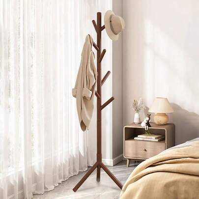 Perchero de pie, estantería colgante de bolsas para dormitorio, perchero de madera para abrigos, soporte sencillo para colgar ropa, estantería interior para colgar ropa