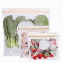 50pcs   Transparent Self Sealing Fresh-Keeping Bag With Food Pattern, Sealed For Storing Snacks, Fruits And Vegetables, Convenient For Preservation - Transparent - View 2