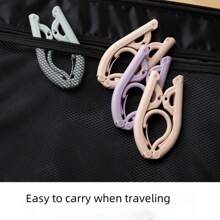 1/10/20/30 قطعة شماعة ملابس قابلة للطي وحمل محمولة باللون الأزرق الفاتح، مناسبة للسفر، رف تجفيف مانع للانزلاق، مثالية للسفر