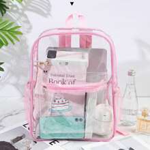 1 robuster, transparenter PVC Mehrzweck-Rucksack, Reise-/Wanderrucksack, Sport-/Freizeittasche, Perspektivrucksack, PVC-Rucksack mit verstellbarem Gurt, wasserdichte klare Umhängetasche, lässiger Stil für Outdoor-Sport und Reisekomfort