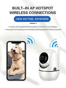 1080p 高清 2.4Ghz 智能家居安全摄像头 - 全天候彩色夜视、平移/倾斜/缩放、双向音频、带运动报警的宠物监视器 - 无线室内/室外安全摄像头 - 黑色 360 度无死角移动远程摄影监视器 - 彩色 - 查看 4