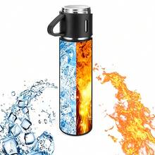 1 Set - Main Cup 500ml - Extra 2 Matching Small Cups Stainless Steel Insulated Tumbler Set - Thermal, Leak-Proof, Suitable For Hot & Cold Beverages - Ideal For Travel, Business And School - Water Bottle, Outdoor Gear, Sports Bottle, School Supplies, Suitable For Fitness, Sports And Outdoor Activities - Premium Portable Cup - Suitable For Milk, Coffee, Tea, Juice Etc. - Can Be Used As Christmas Gift, New Year Gift, Valentine's Day Gift, Birthday Gift, Graduation Gift