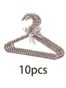 1件/10件蝴蝶结钻石珍珠衣架，高端精致收纳衣架，衣柜展示衣架，钻石珍珠塑料防滑无缝衣架，仙女可爱串珠晾衣架，女士连衣裙衣架 - 彩色 - 查看 16