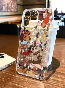 1 件腊肠犬图案透明 TPU 全身防震防指纹手机壳适用于 防水防摔防刮 - 彩色 - 查看 2