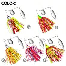 20g Fishing Lure, Hard Metal Spinner Lure Set, Suitable For Bass, Trout, Salmon, Freshwater & Saltwater, 5 Colors Tassel Beard Alloy Lure
