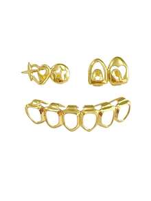 1 Set Hollow Heart & Star Combination Hollow Tooth Jewelry, Fashion Party Holiday Accessory Unisex - Multicolor - View 13