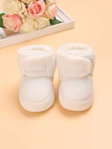 0-1岁婴儿保暖厚冬鞋，软底幼儿鞋，冬季 - 白色 - 查看 3