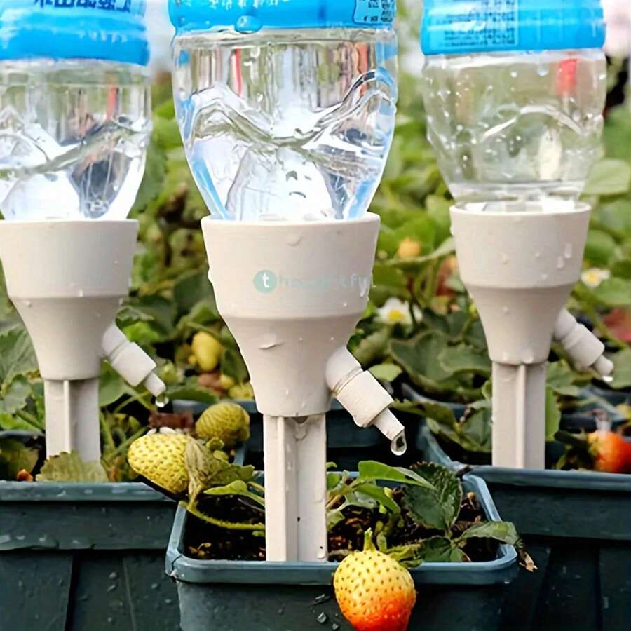 5-Pack Self-Watering Spikes – Adjustable Drip Irrigation Kit For Indoor & Garden Plants | No Battery Needed | Universal EU/US Bottle Thread Compatibility | Slow-Release Watering System For Vacation & Busy Plant Owners - trắng - Xem 1