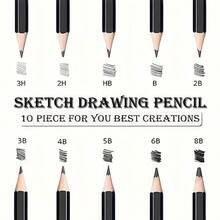 56支素描铅笔套装，专业美术用品，包含铅笔盒、石墨铅笔和炭笔，适用于素描、绘画、阴影和晕染，是艺术家和绘画初学者的最佳礼物。 - 套裝 - 查看 5
