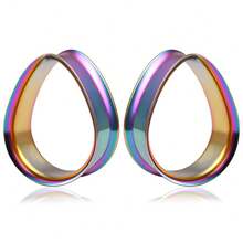 2pcs Hot Stainless Steel Water Droplet Ear Plugs Gauges Expanders Body Piercing Jewelry Women Earring Tunnels Stretchers Earring