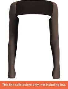 Women Crop Top Long Sleeve Bolero Open Front Workout Cropped Shirts Sports Shrug - Brown - View 2