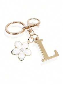 1个高级优雅金色字母钥匙扣，A-Z字母3D吊坠，配樱花挂饰，时尚合金钥匙圈，可作背包挂饰或汽车钥匙链，是女士的完美配饰，情侣礼物，经典简约钥匙扣，装饰品，包包挂饰，非常适合送给朋友、家人、情侣、女友，也是一份重要的礼物和节日纪念品。 - 彩色 - 查看 27