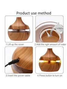 Difusor de aroma USB, 7 modos de luz LED, umidificador de aromaterapia com textura de madeira, umidificador de mesa silencioso com grande capacidade, presente ideal para amigos, familiares e mulheres - adiciona conforto e estilo à sua casa