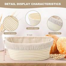 Oval Bread Proofing Baskets, Complete Sourdough Bread Baking Supplies For Beginners & Pros, Bread Making Tool Kit With Cloth Liner Bread Lame Scraper - Multicolor - View 6