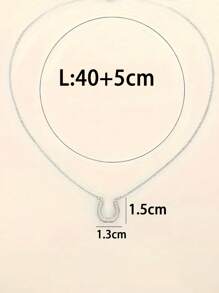 1pc Minimalist Horseshoe Zirconia Pendant Necklace, Elegant & Fashionable Everyday Wear Necklace For Women