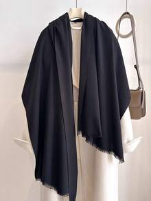 FADZOYLE 1件装女士优雅纯色围巾羊绒披肩头巾，四季皆宜，秋冬季保暖，短流苏加长款，简约优雅，多功能颈部围巾，适合办公室、户外、日常使用，可作礼物、晚宴、婚礼配饰，也可作为礼服搭配。 - 彩色 - 查看 8