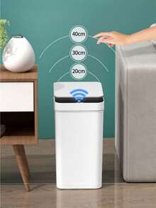 1 pieza Cubo de basura con sensor sin contacto de 12L, rango de detección de 40cm, tapa automática, cubo de basura automático impermeable y estrecho para cocina, sala de estar, baño, decoración del hogar, fiesta festiva, regalo - Multicolor - Ver 3