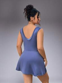 Women Plus Size 2-In-1 Anti-Flashing Skirt, Casual & Elegant Golf Tennis Skirt, Sleeveless Basic Daily Fashion, Waist Tie, Fitted, Sexy, Athletic Sport Yoga Skort