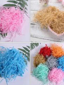 100g拉菲草填充礼盒，拉菲草碎礼盒，轻质礼盒填充物，生日礼物包装材料，水果盒礼盒包装 - 彩色 - 查看 5