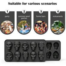 1 Peça Molde Criativo de Barra de Caveira, Forma de Gelo de 4 Cavidades, Molde de Gelo em Forma de Diamante para o Verão, Molde de Chocolate em Forma de Caveira de Silicone, Molde de Gelo para Gelatina, Pudim, Doces, Suprimentos de Cozimento Doméstico, Decorações de Bolo, Volta às Aulas, Suprimentos para Festa de Halloween